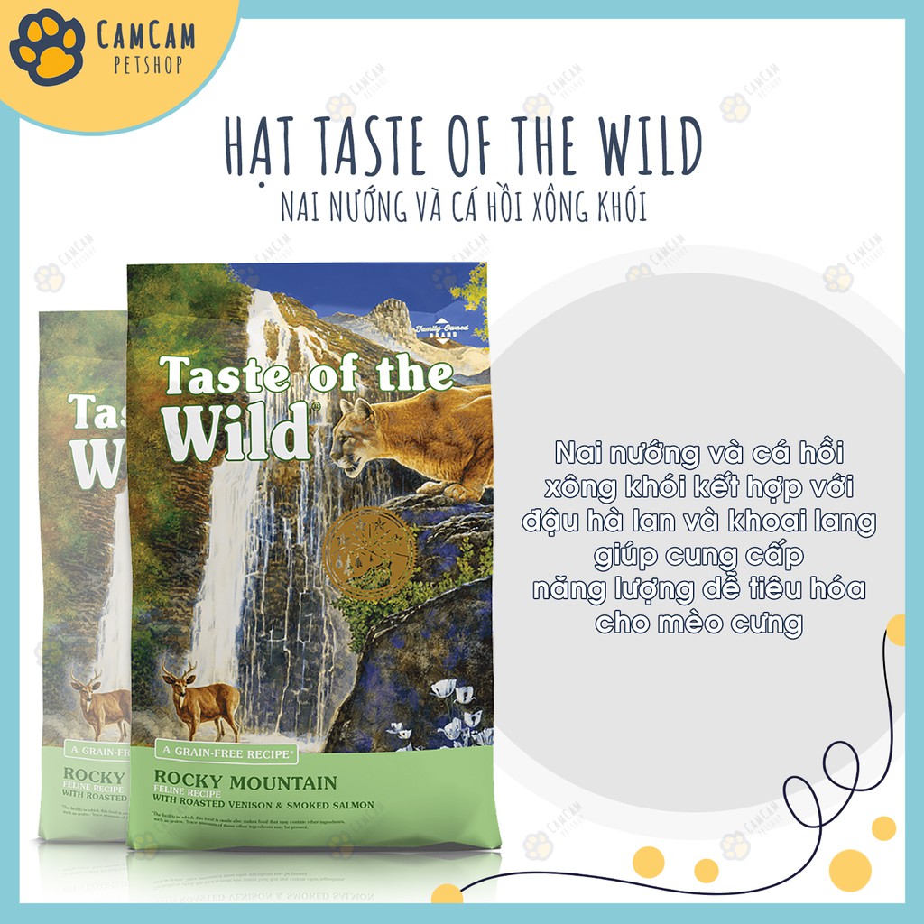 Thức ăn hạt cho mèo Taste Of The Wild - Thức ăn khô đa đạm cho mèo, Hạt Taste Of The Wild dành cho mèo mọi lứa tuổi