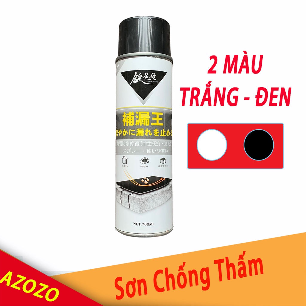 [ Chịu Nhiệt ] Chai Xịt Chống Dột - Dung Dich Chống Thấm Nước, Dột Mái Ngói, Mái Tôn, Bể Cá, Ống Nước AZOZO