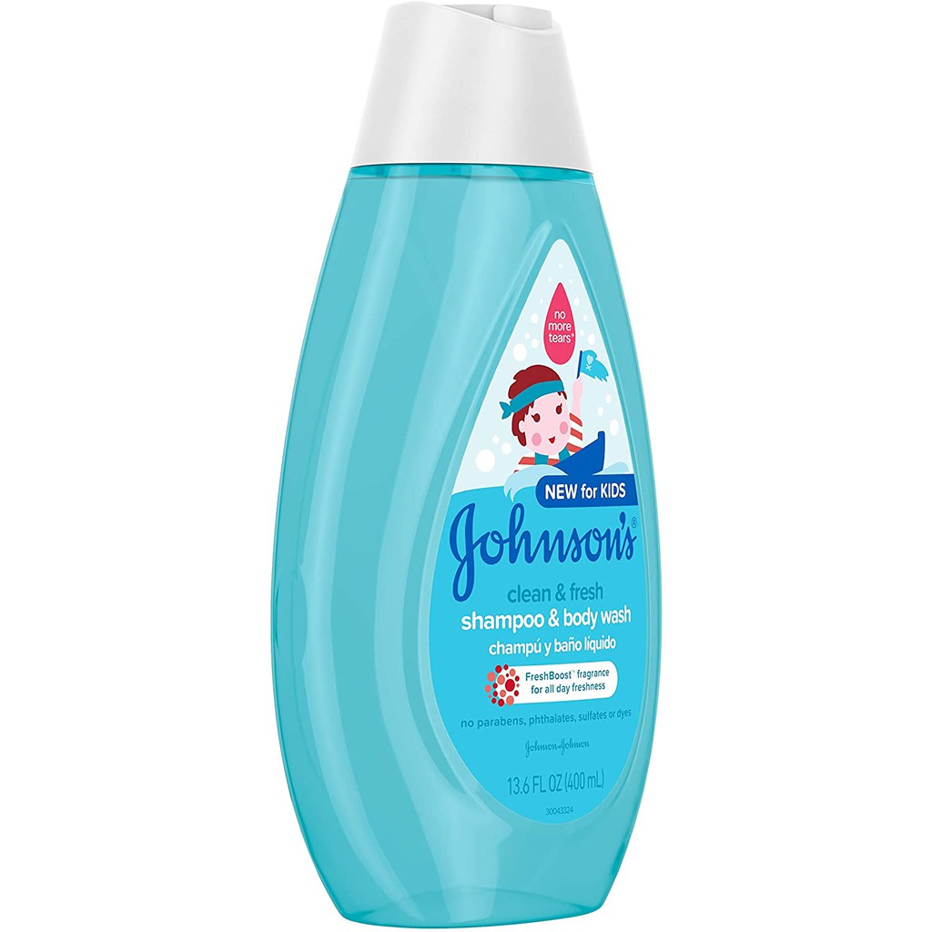 Dầu gội &amp; tắm cho trẻ em Johnson's Clean &amp; Fresh Tear-Free Children's Shampoo &amp; Body Wash 400ml (Mỹ)