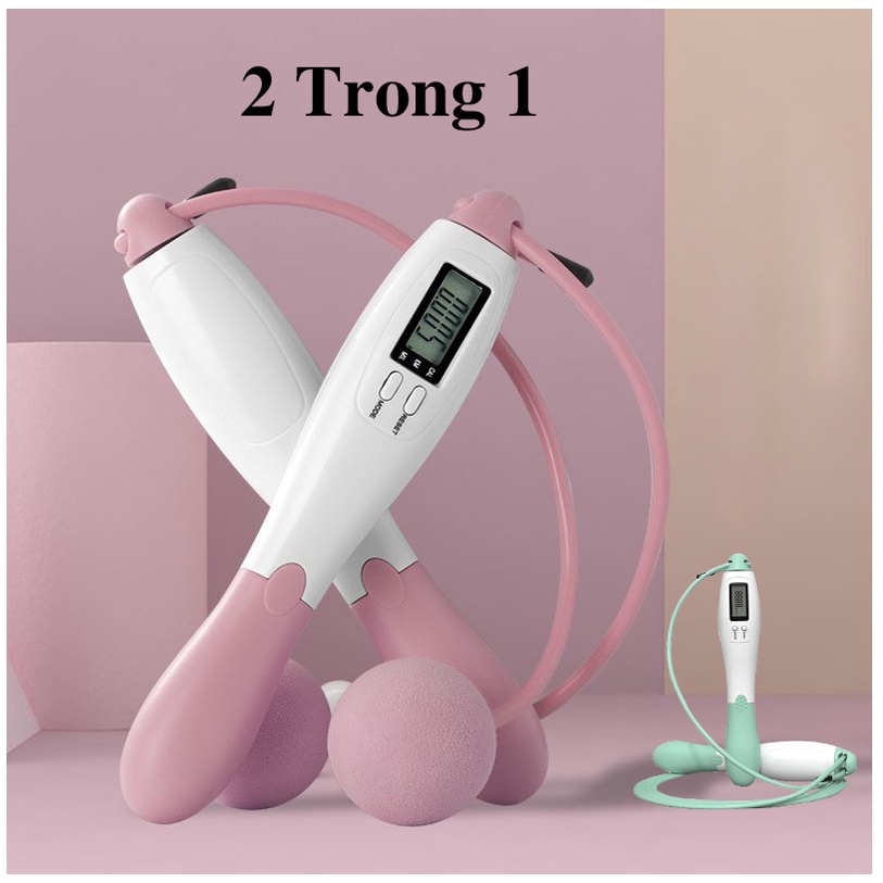 Dây nhảy thể dục không dây và có dây đếm số điện tử Calo & Km - tập gym tại nhà cao cấp