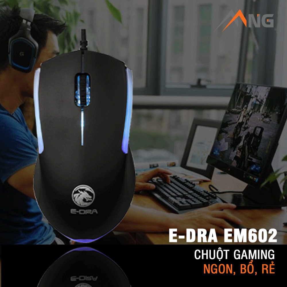 Chuột Edra Gaming Máy tính có dây EM 602 laptop Hàng chính hãng bảo hành 2 năm
