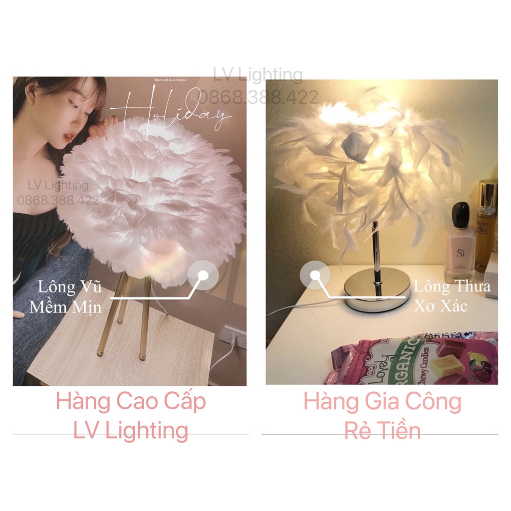Đèn Ngủ Để Bàn Lông Vũ ⚡️Loại 1⚡️ Dùng Làm Đèn Ngủ hoặc Nền Chụp Ảnh mã 6370