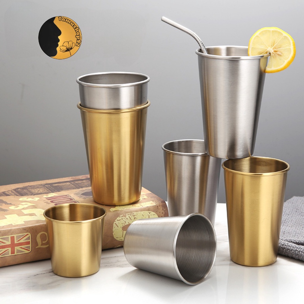 Cốc Inox 304 TAMUSHOP92 Ly Uống Nước Ca Bằng Inox 1 Lớp Bền Đẹp Thân Thiện Môi Trường CI001