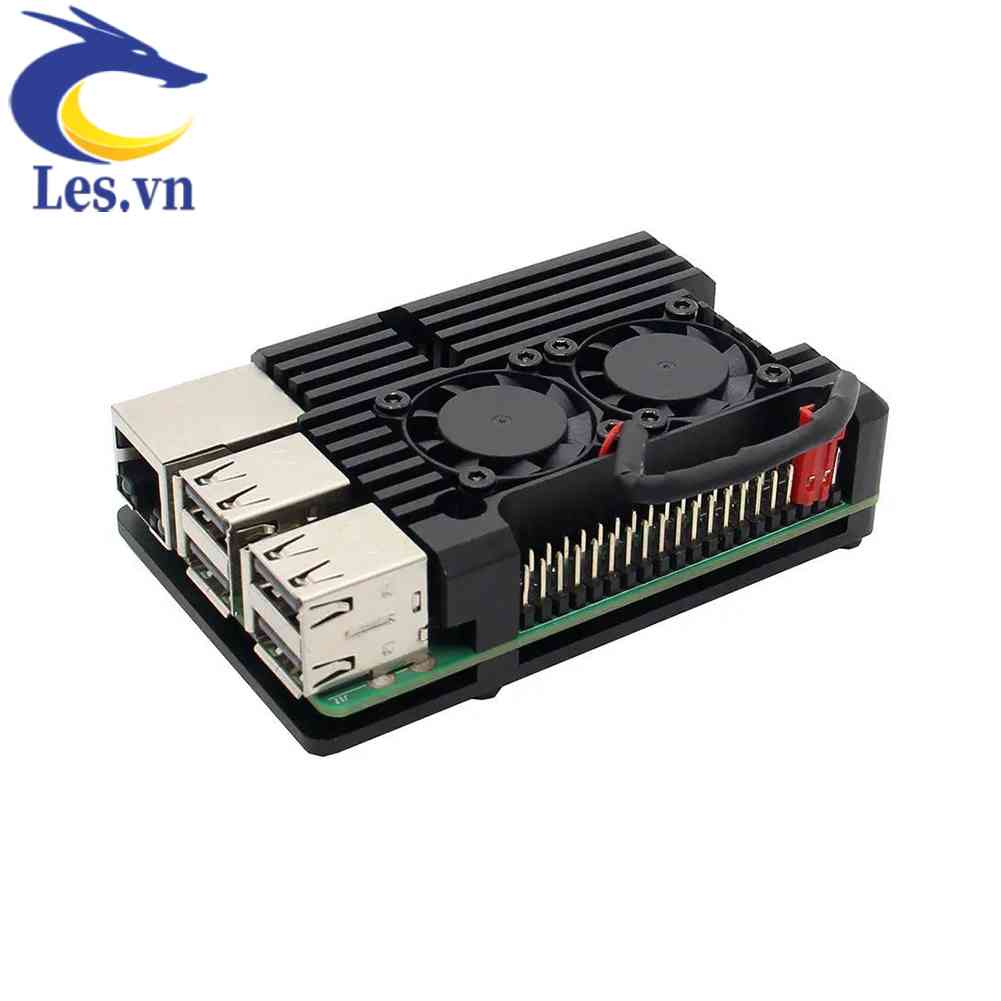 Vỏ Nhôm Làm Mát Hai Quạt Cho Raspberry Pi 3 Model B +