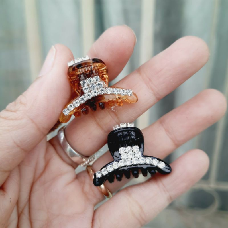 Kẹp tóc đỉnh đính đá loại nhí (2.8cm)