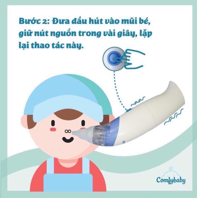 Máy hút mũi Comfybaby đầu hút silicone mềm mại