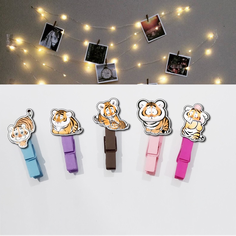 Kẹp ảnh hổ mập KAG38 combo 5 kẹp kèm dây treo 1m5