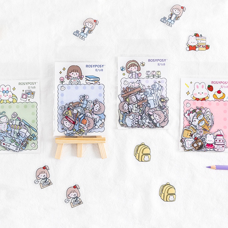 Bộ 40 Sticker Hoạt Hình Xinh Xắn Dùng Trong Trang Trí