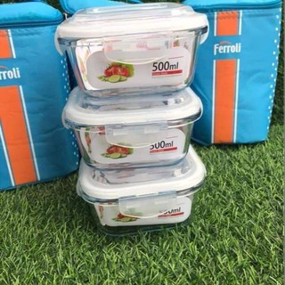 HỘP THỰC PHẨM THỦY TINH FERROLI 500ML