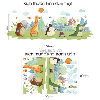 Decal dán tường con vật hoạt hình A245