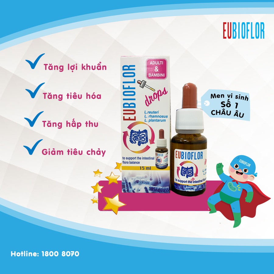 Men Vi Sinh Eubioflor - Hỗ trợ tăng cường tiêu hóa, giúp ăn ngon miệng, giảm rối loạn tiêu hóa, tiêu chảy, chướng bụng