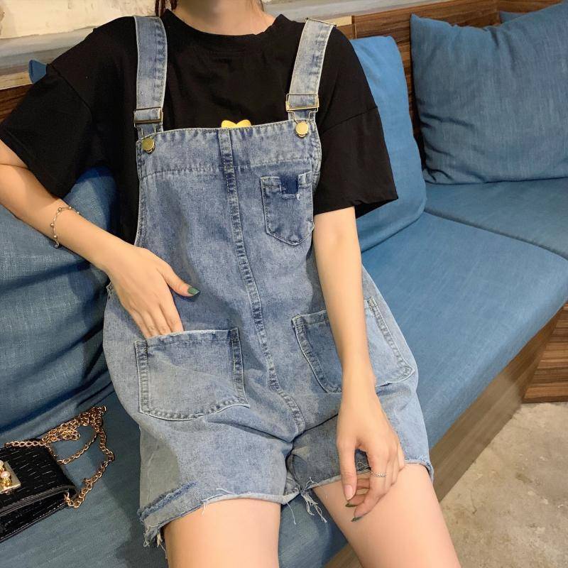 Yếm Quần Short Đùi Ngố Nữ Yếm Ống Rộng Bò Jean Denim Dáng Ngắn Đi Chơi Bigsize Thời Trang Hàn