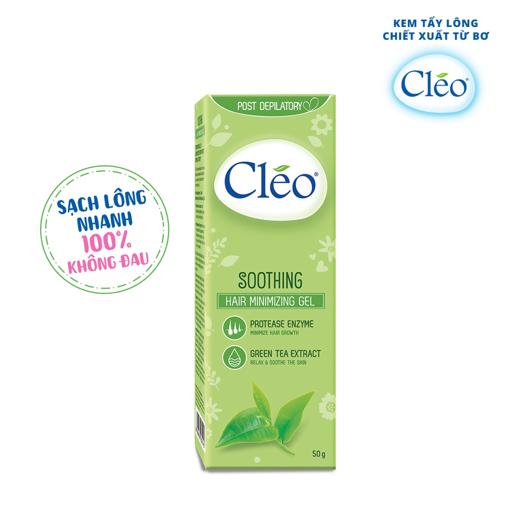Combo Kem Giảm Thâm nách Cleo 35g, Lotion Tẩy lông Cleo 90ml và Gel dịu da chậm mọc lông Cleo 50g