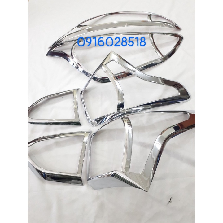 Ốp viền đèn pha hậu trước sau i10 dài 2 đầu 2017 2018 2019 2020 xi mạ Crom op den truoc sau