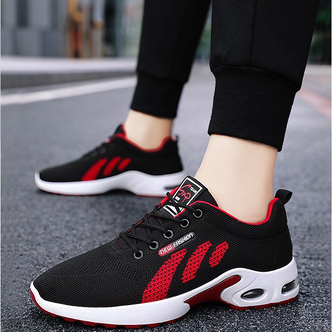 Giày Thể Thao Nam , Giày Sneaker Nam 9302 Chất Liệu Dệt Kim Cao Cấp Màu Đen Sọc Trắng Nổi Bật Nam Tính | BigBuy360 - bigbuy360.vn