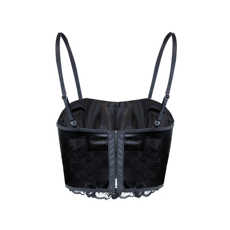 Brroa Áo Crop Top Phối Ren Hoa Hồng Gợi Cảm Cho Nữ