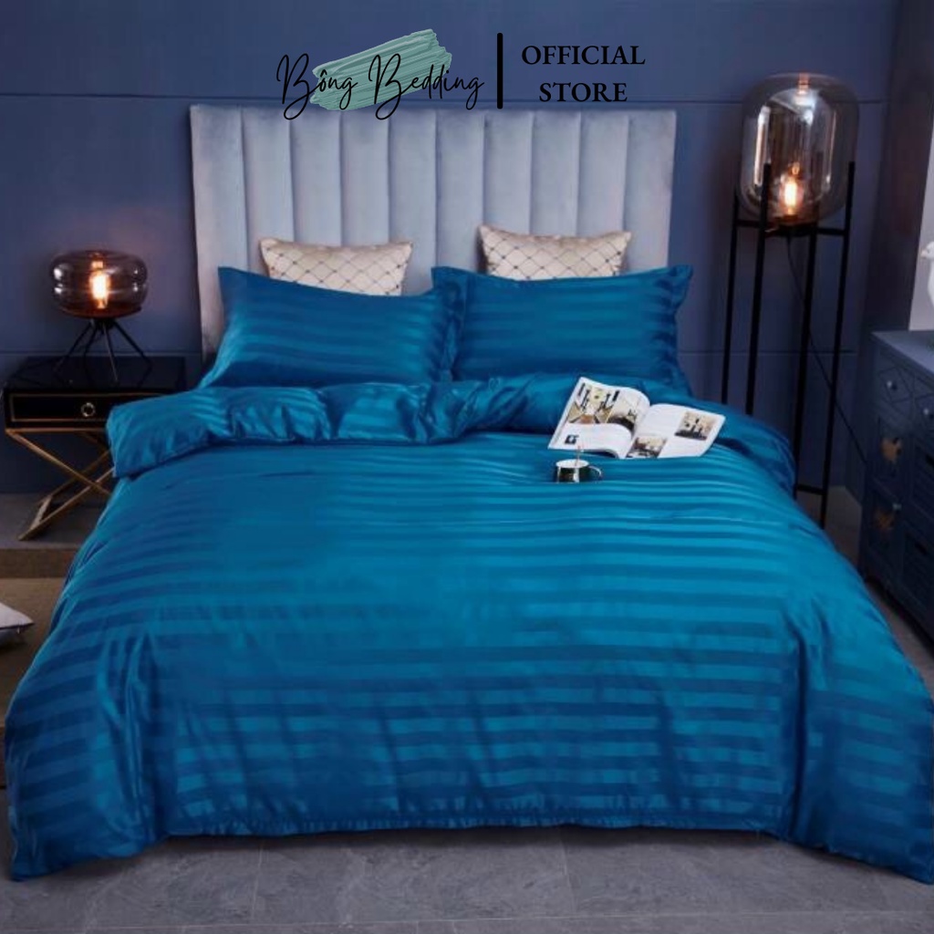 Bộ chăn ga Cotton sọc 3f chăn ga Hàn Quốc đủ màu đủ size miễn phí bo chun | BigBuy360 - bigbuy360.vn