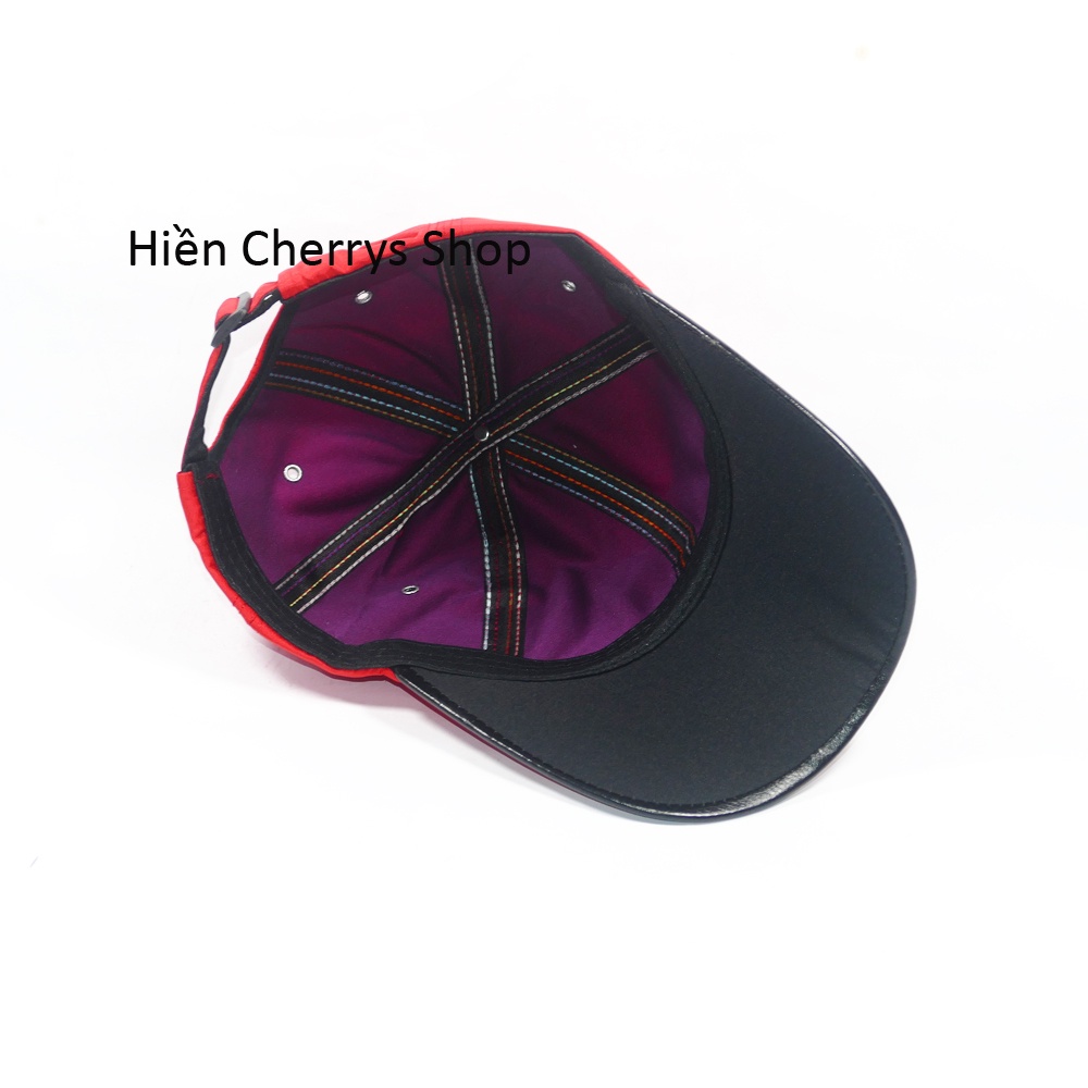 [Nhiều màu] Nón kết nam nữ thời trang vải dù trơn bóng, bọc da mỏ kết của nón độc đáo