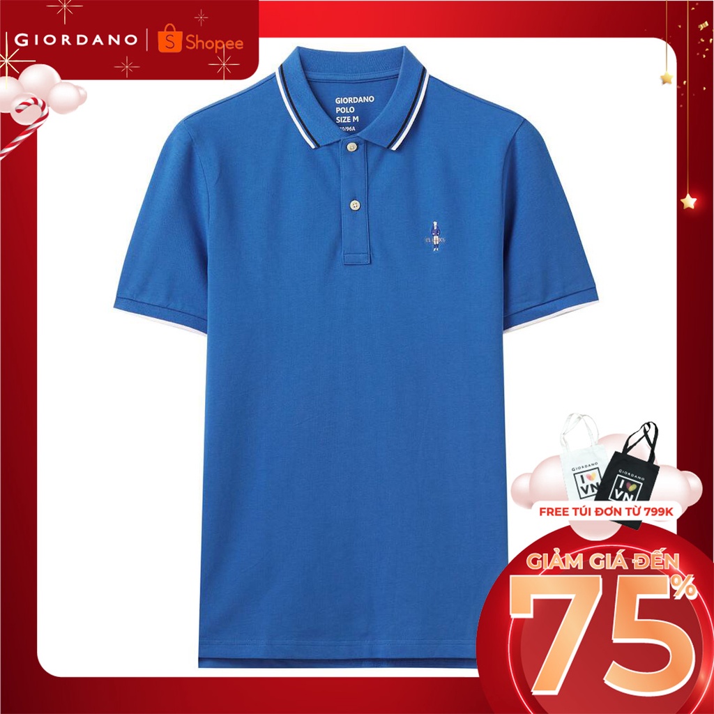 [Mã WABRWM12 giảm 10% đơn 99K] Áo Thun Ngắn Tay Nam Polo Logo Classic Giordano 01019260