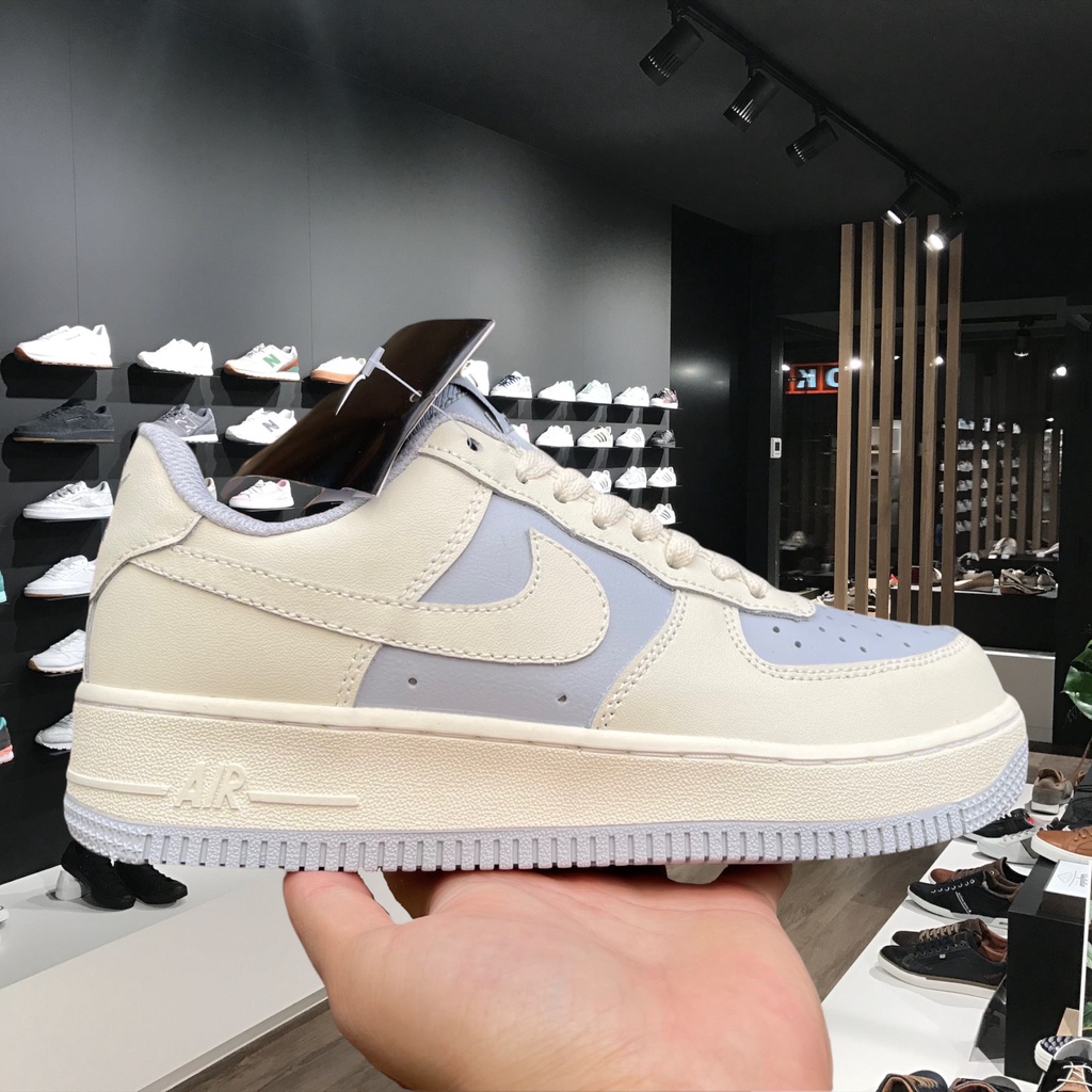 Giày Sneaker AF1 Khoai Môn Trắng Xanh Kem Cream Cao Cấp Nam Nữ Full Size Đầy Đủ Bill + Box