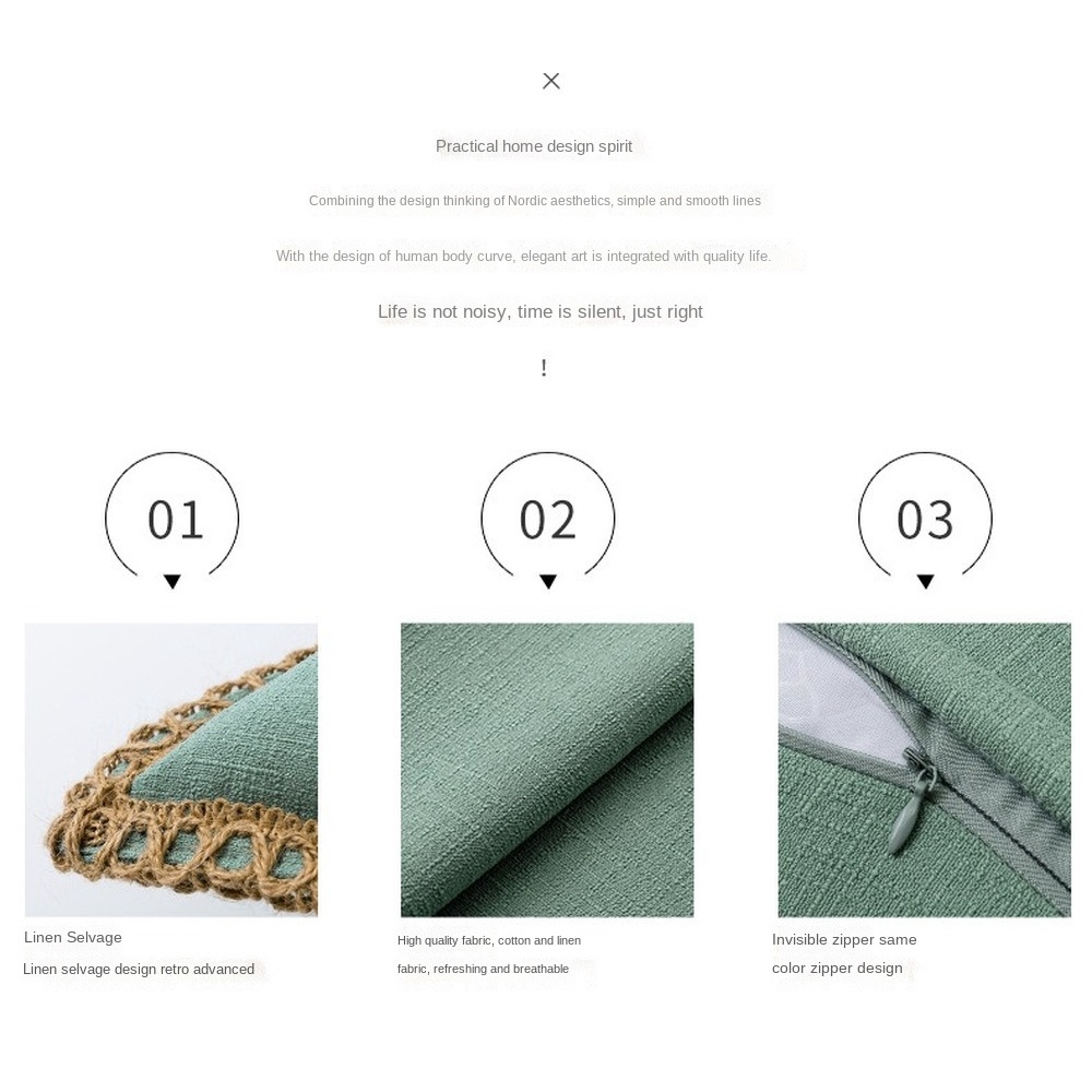 Vỏ Gối Sofa Vải Lanh Cotton Hình Vuông Màu Trơn Có Khóa Kéo Kích Thước 45X45Cm Trang Trí Nhà Cửa