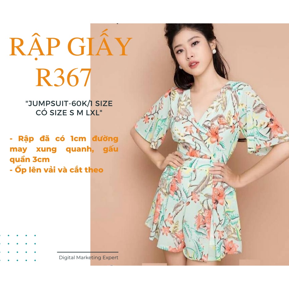 RẬP GIẤY jumpsuits R367 ( KHÔNG PHẢI BÁN QUẦN ÁO - Đây là bản thiết kế thời trang bằng giấy)