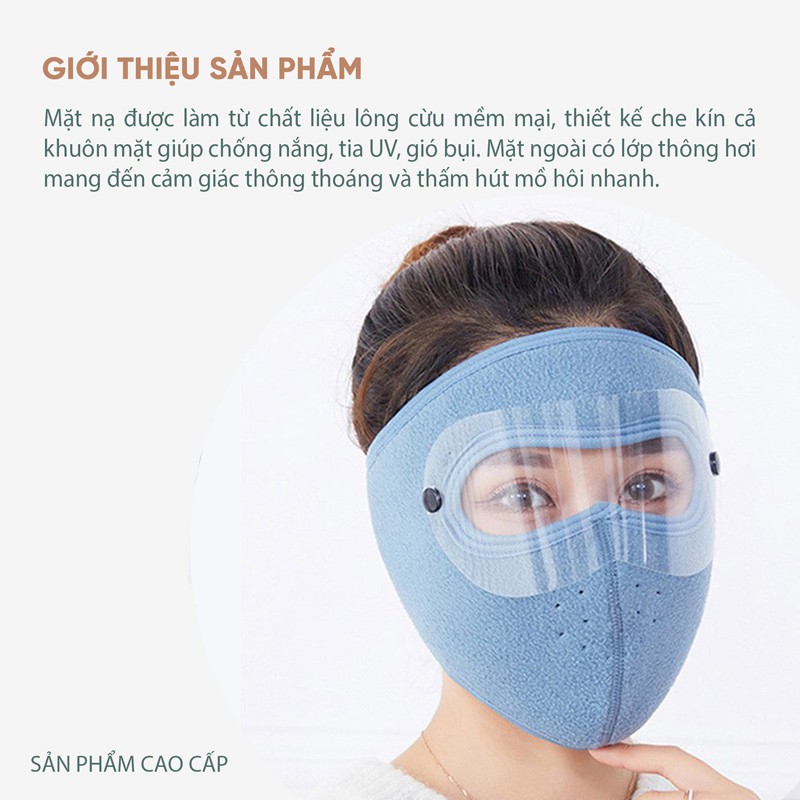 Khẩu trang lông cừu kèm kính bảo vệ mắt che kín mặt - Khẩu trang ninja lông cừu kèm kính bảo vệ mắt che kín mặt