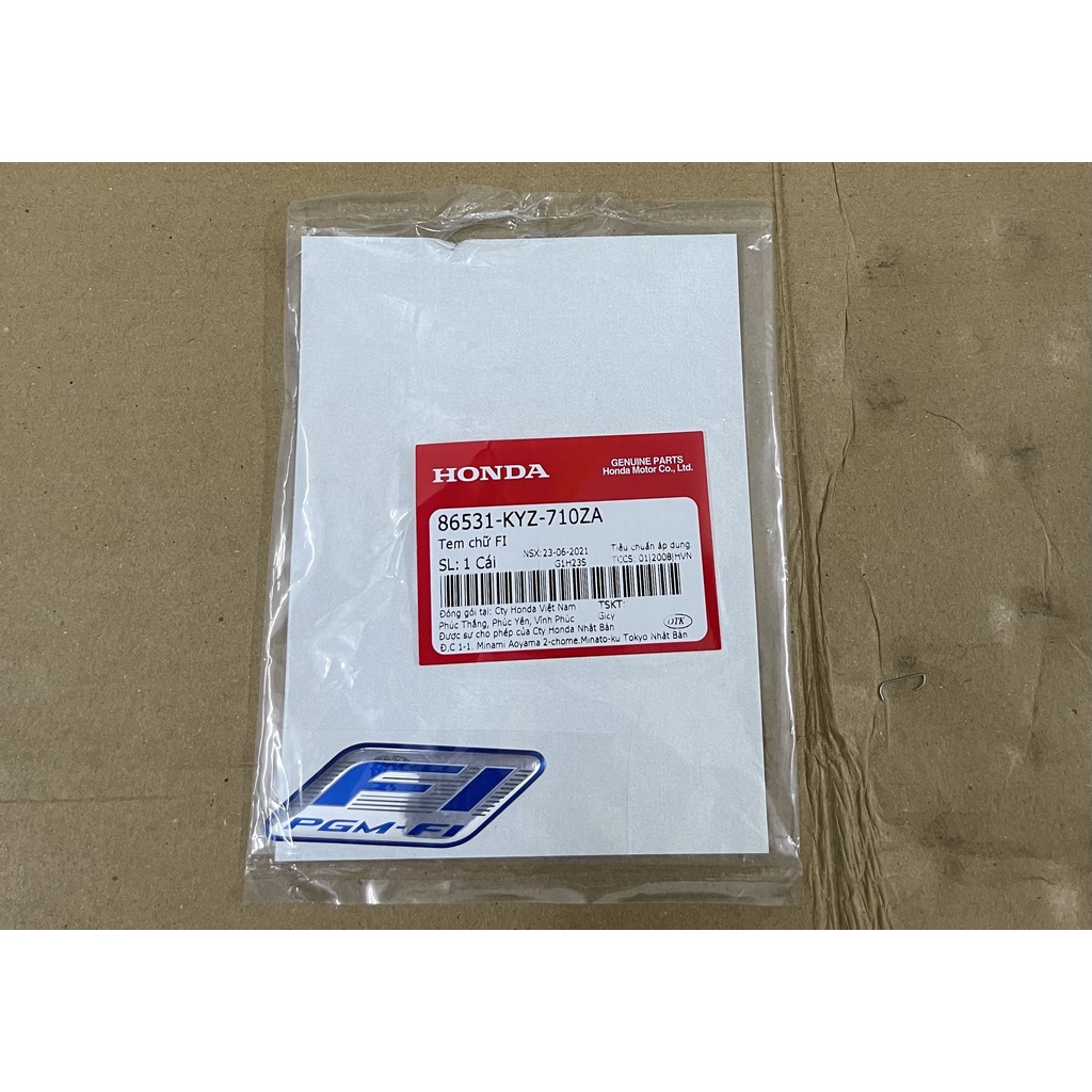 tem chữ fi xanh dán nắp trước tay lái xe future led 125 future mập 125 hàng chính hãng 86531KYZ710za