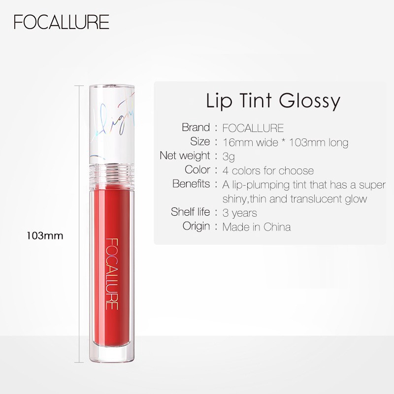 Son Môi FOCALLURE Mỏng Nhẹ Không Bết Dính Trong Suốt Như Pha Lê | BigBuy360 - bigbuy360.vn