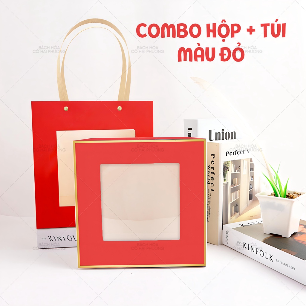 HỘP ĐỰNG QUÀ TẶNG/BÁNH KẸO 8/3,SINH NHẬT,VALENTINE, LỄ TẾT + TÚI GIẤY CAO CẤP CỬA SỔ CÓ CỬA SỔ