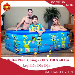 ✔️ hồ bơi phao trẻ em,Bể bơi phao trong nhà, hình chữ nhật kích thước 210cm
