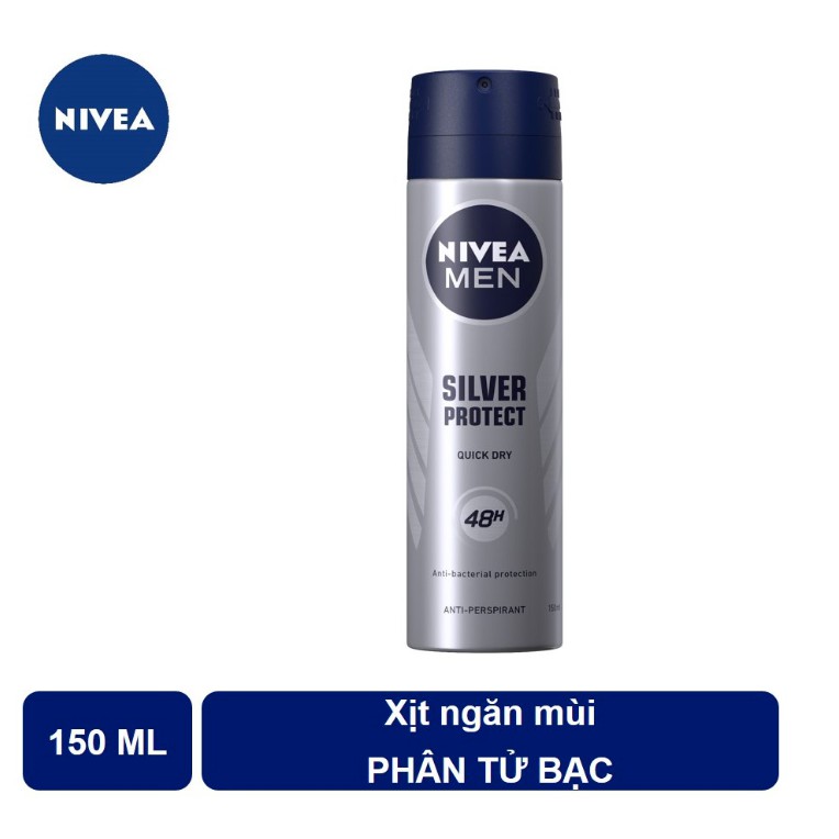 Xịt Ngăn Mùi Nivea Men Phân Tử Bạc Ngăn Mùi Vượt Trội 150ml