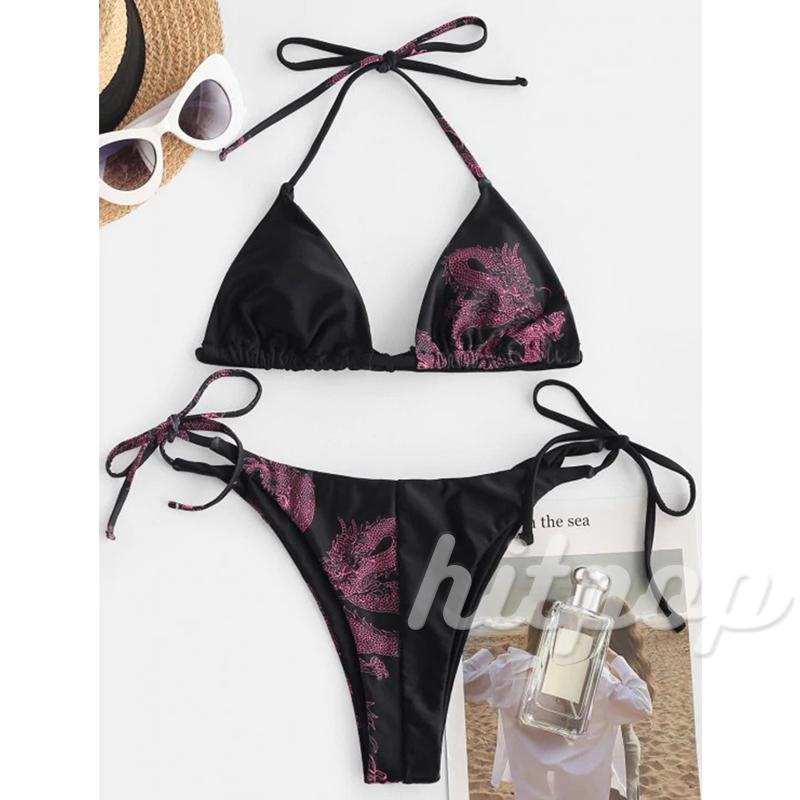 Bộ Bikini 2 Mảnh Họa Tiết Rồng Quyến Rũ Cho Nữ | BigBuy360 - bigbuy360.vn