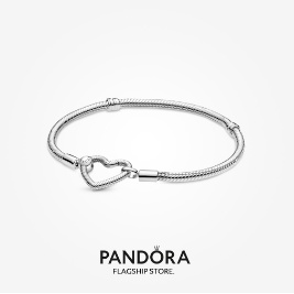 Vòng Tay Da Rắn Pandora Moments Khóa Trái Tim