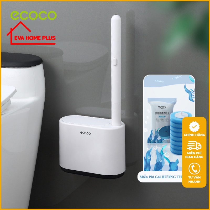 Chổi cọ nhà vệ sinh dùng một lần ECOCO chính hãng, cây chà bồn cầu treo tường E2103