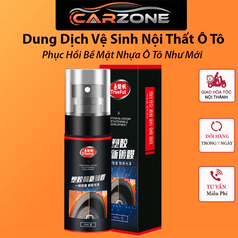 Dung Dịch Vệ Sinh Nội Thất Ô Tô, Xe Hơi  - Phục Hồi Bề Mặt Nhựa Nhám Dung Tích 60ml - CARZONE.TOP