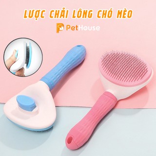 Lược chải lông chó mèo có nút bấm nhả lông size lớn