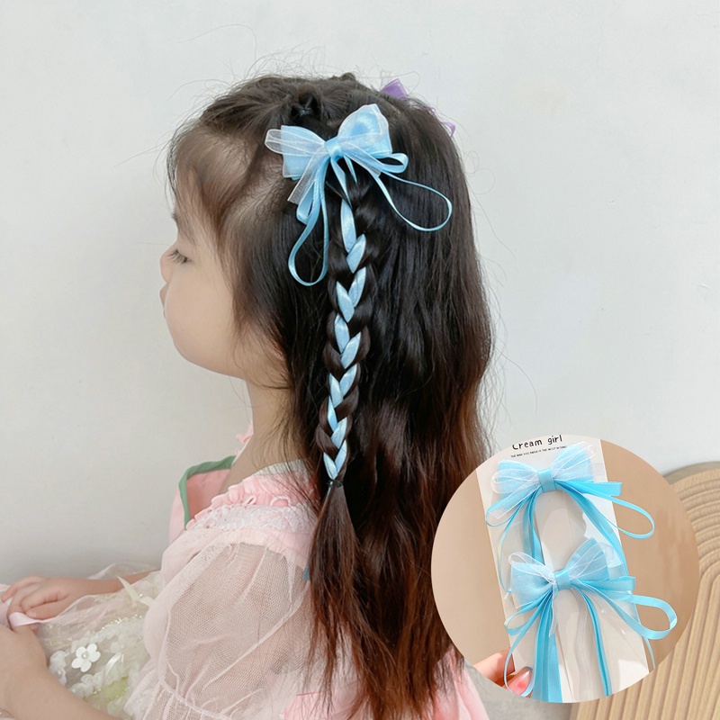 Set 2 Kẹp Tóc Nơ Xinh Xắn Dành Cho Bé Gái