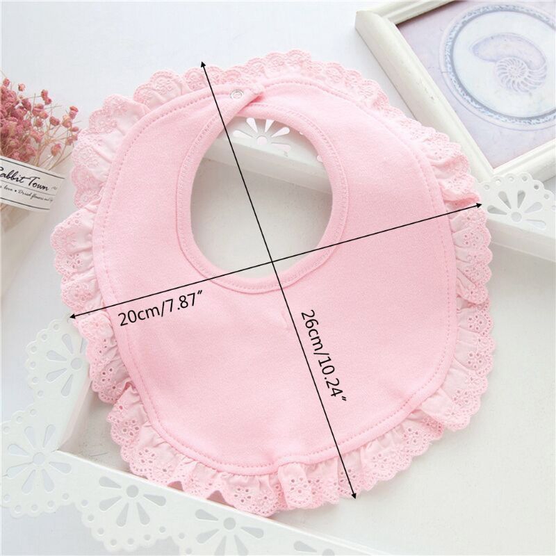 Yếm Ăn Cotton Phối Ren Xinh Xắn Dành Cho Bé