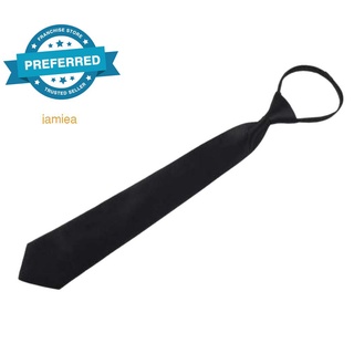 1 Cà Vạt Nam Bằng Lụa Polyester Màu Đen Có Khóa Kéo W2G4