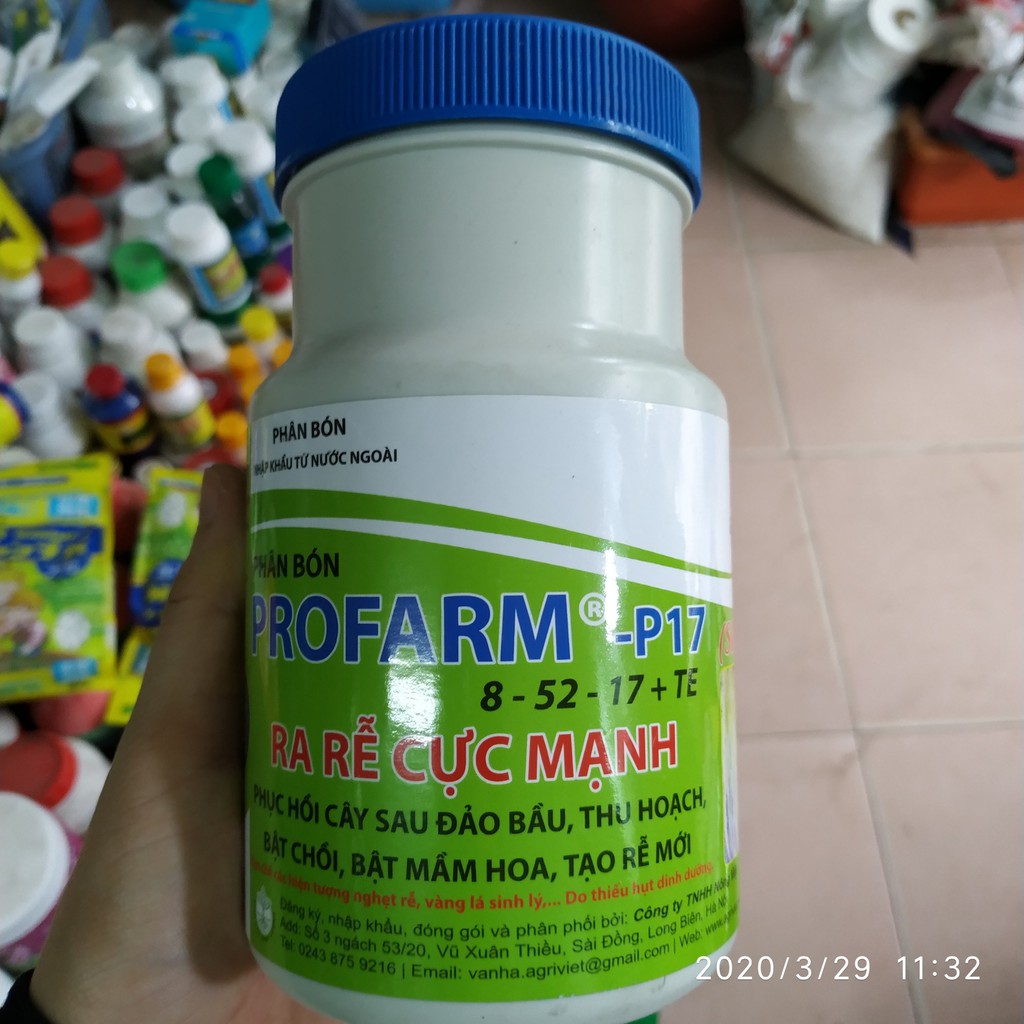 Phân bón nhập khẩu Profarm -P17 ra rễ cực mạnh lọ 500g