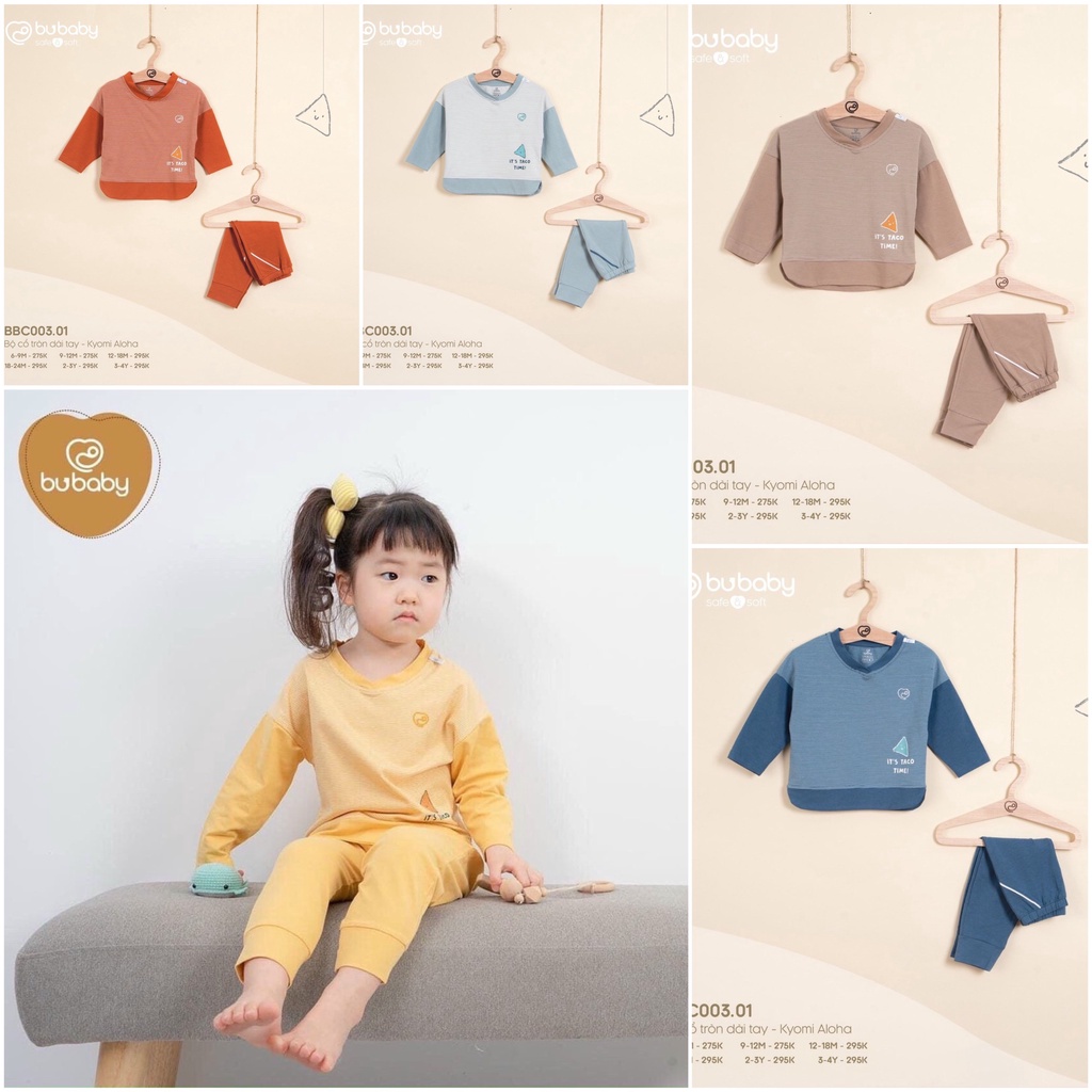 Bộ cổ tròn dài tay trẻ em Kyomi Aloha BBC003.01 BU
