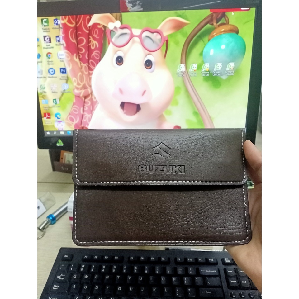 Ví da Honda, Hyundai, Kia, Toyta  logo theo xe dành cho ô tô đựng giấy tờ bỏ bên trong bảo vệ