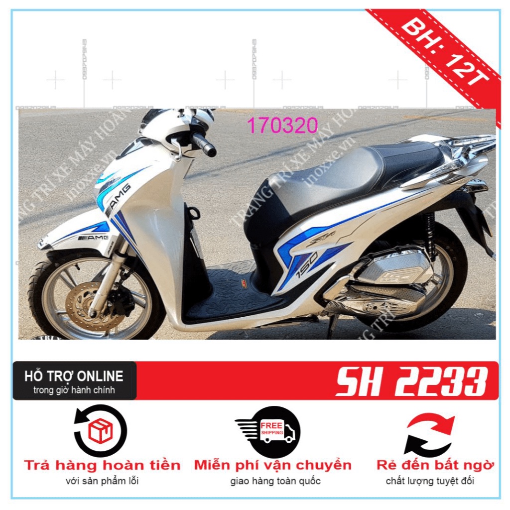TEM XE SH 2020 AMG TRẮNG XANH -- SHIN DECAL 2