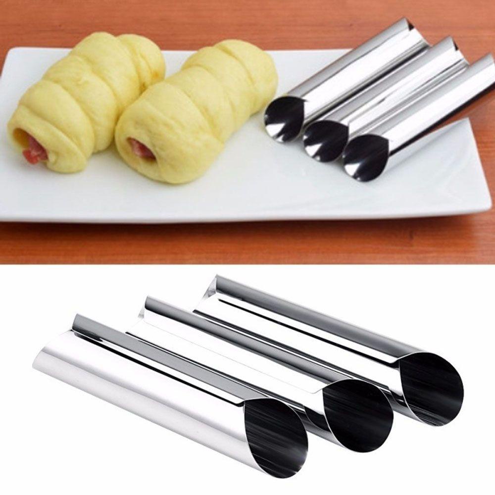 Bộ 3 Ống Làm Bánh Mì Bằng Thép Không Gỉ Chống Dính Tiện Dụng DIY