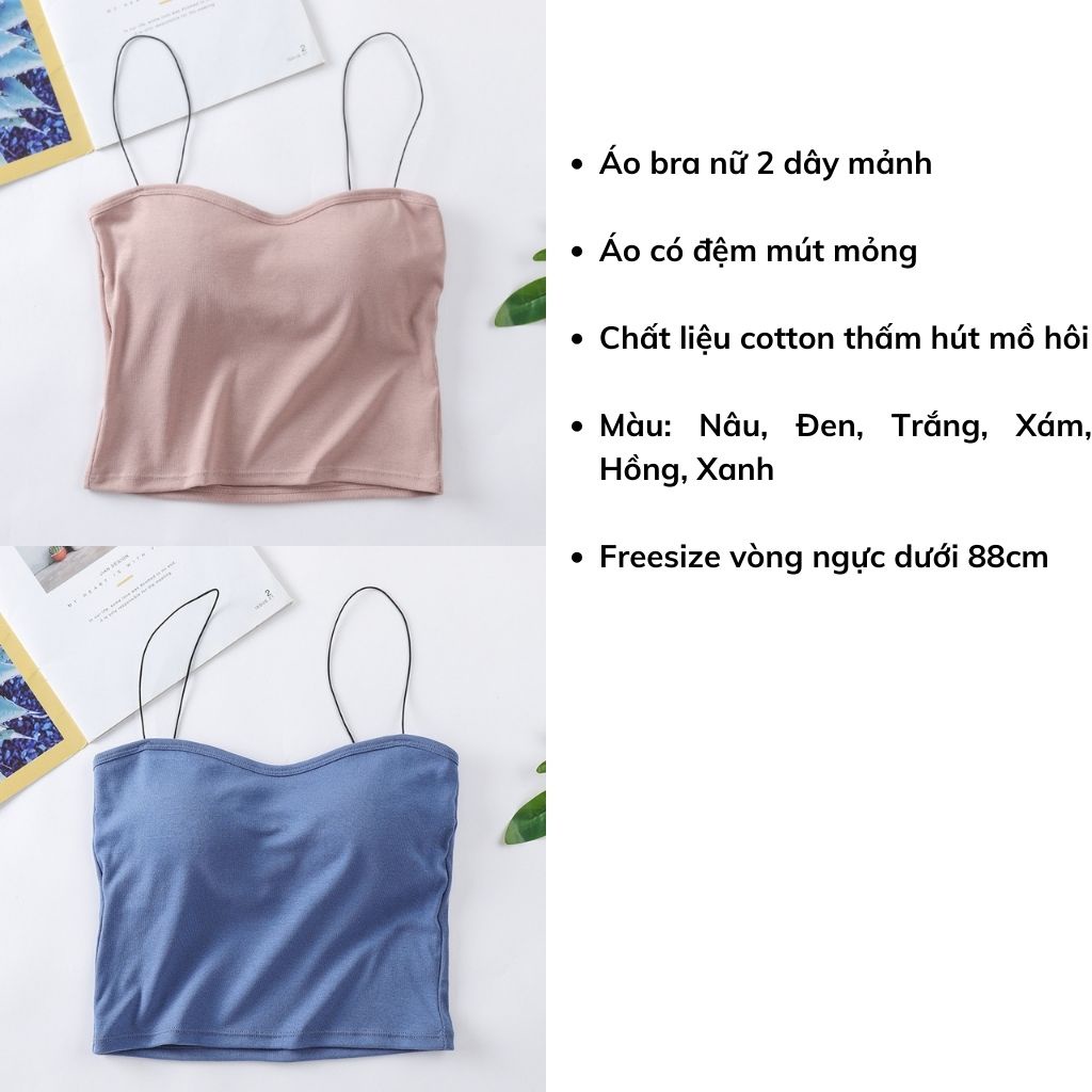 Áo bra nữ 2 dây mảnh croptop cực đẹp và gợi cảm, Áo lót nữ đệm mút mỏng ôm ngực LANIXA B259