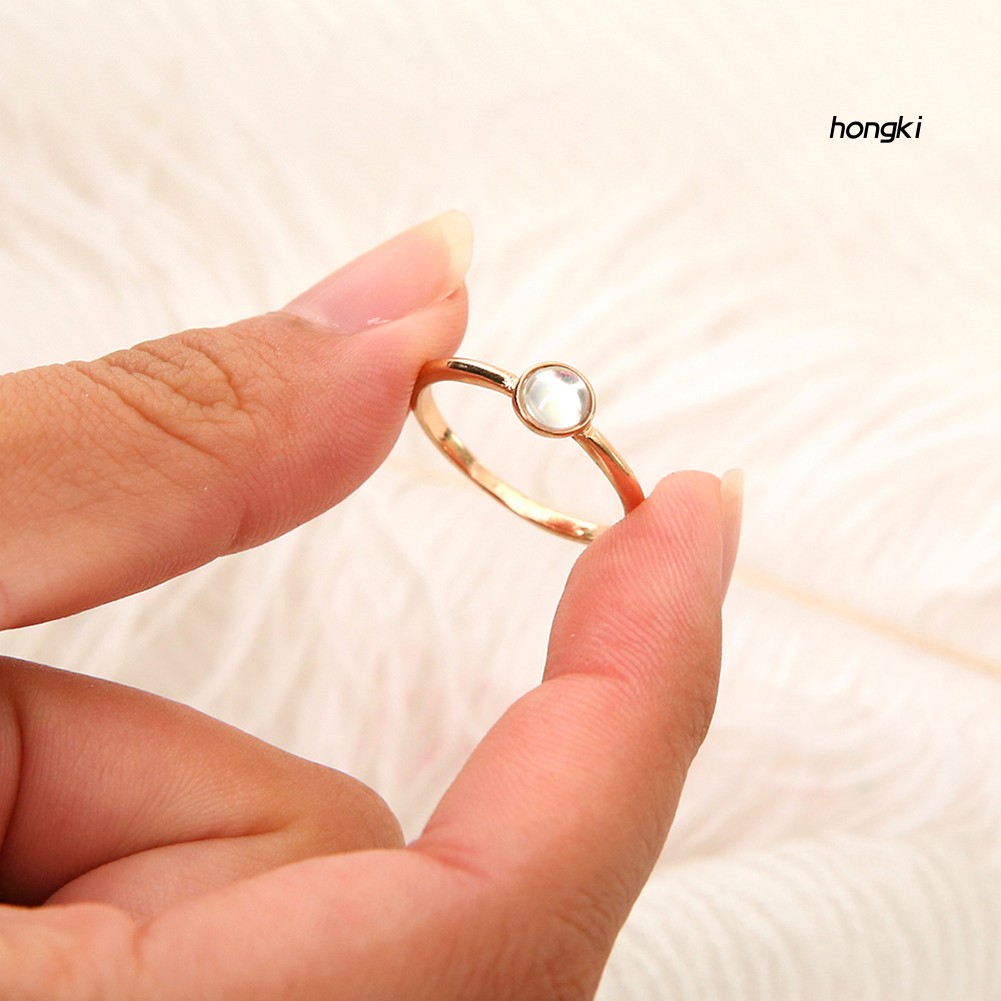 Nhẫn Hợp Kim Đính Ngọc Trai Nhân Tạo Thời Trang Dành Cho Nữ