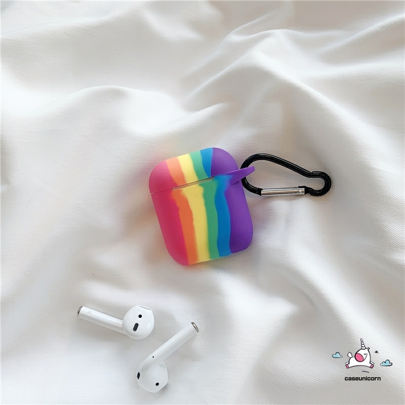 Ốp bảo vệ tai nghe airpods 1/2 hình cầu vồng