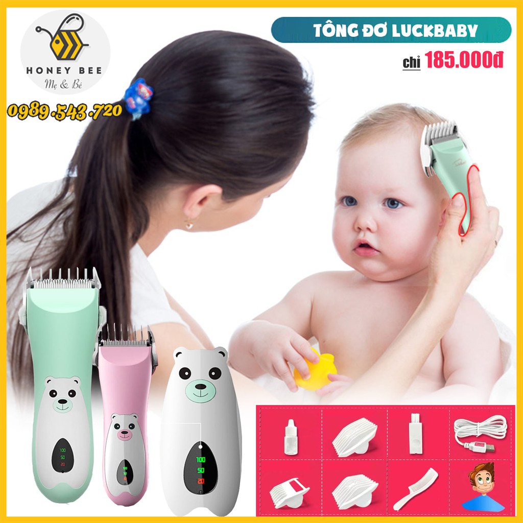 Tông đơ cắt tóc sơ sinh, cắt tóc trẻ em 0-15 tuổi Lukbaby cắm sạc siêu bền [TẶNG KÈM KHĂN TRÙM]