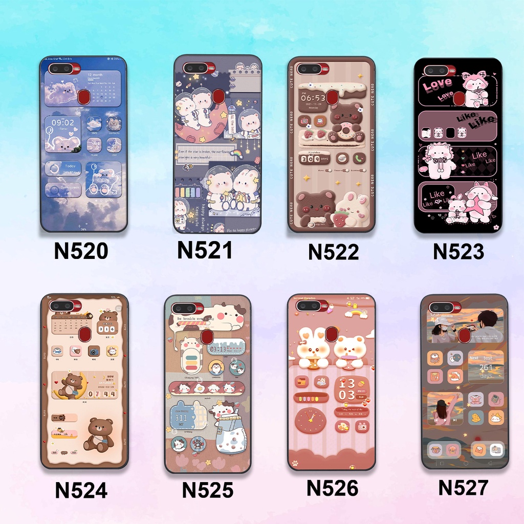 Ốp Oppo A5s / A7 / F9 / A12 bộ hình gấu , thỏ hồng cute dễ thương giá rẻ siêu bền